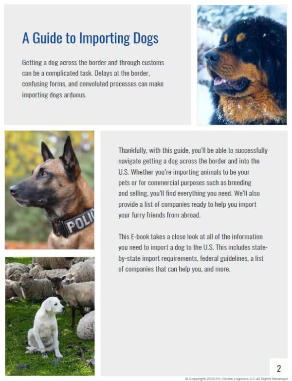 A Guide to Importing Dogs Page 2 Introduction