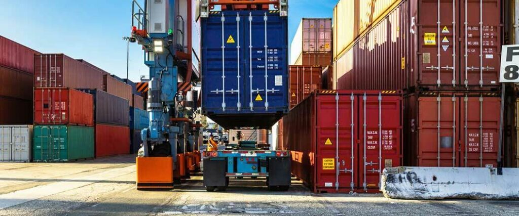 A cargo container is loaded at port after the ISF was submitted on time.