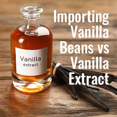 A bottle of vanilla extract next to vanilla beans