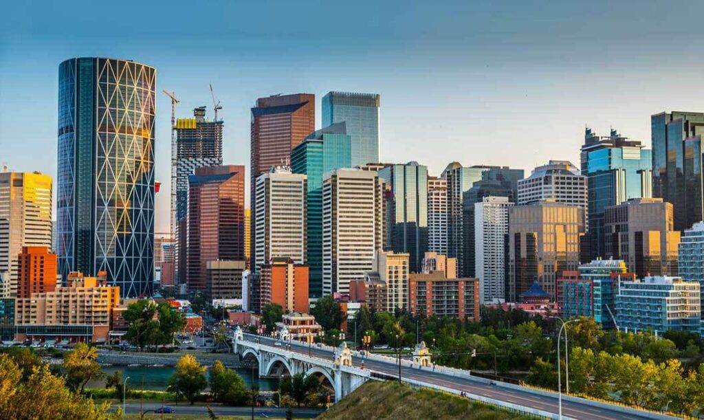 View of Calgary, city in Canada.