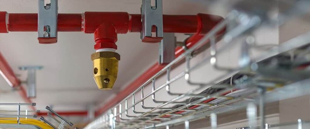 importing fire protection equipment close up of overhead sprinkler head