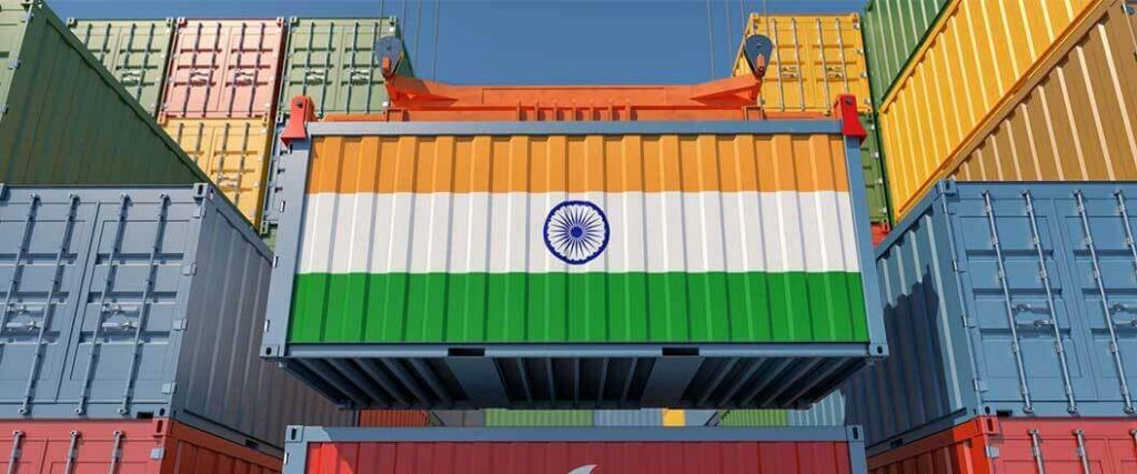 Import costs from India include shipping charges for the use of containers such as the one displayed in this image.