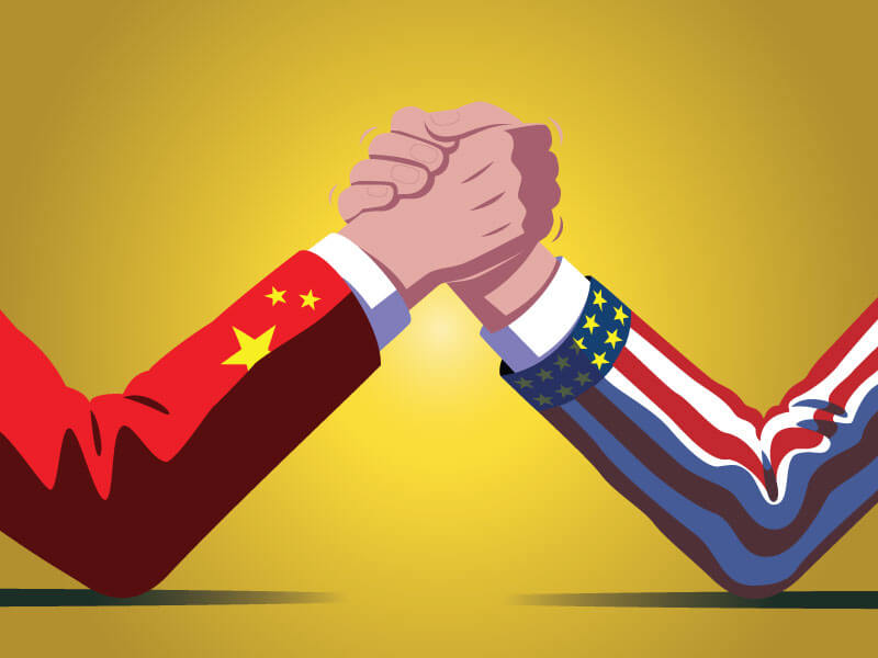 US and China arm wrestling